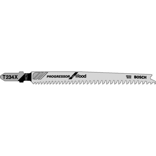 Bosch T234X Jigsaw Blades Progressor, Fast Cut (Pkt 5)