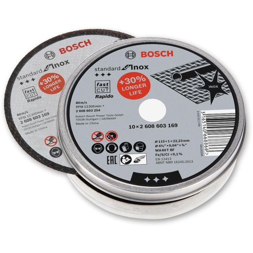 Bosch Ultra Thin Metal Cutting Disc 10 in Tin Case - 115mm