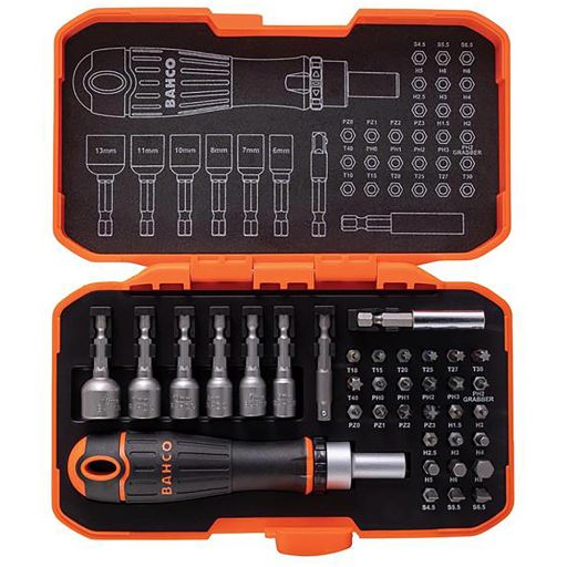 Bahco 59/S36BCR Ratcheting Coloured Bit Set, 36 Piece