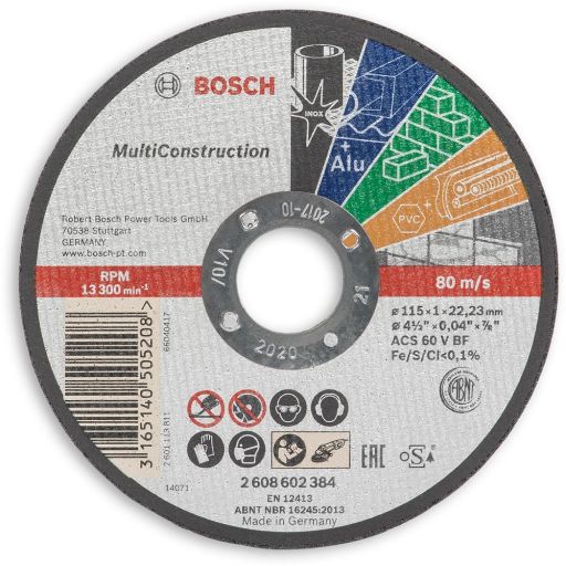 Bosch Rapido Multiconstruction Thin Cutting Discs - 115mm