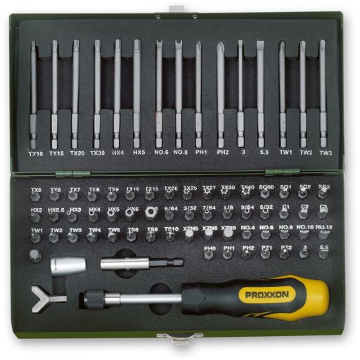 PROXXON 75 Piece Super Security Set 1/4" Hex