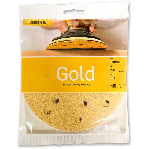 Mirka Gold Abrasive Discs 150mm (Pkt 10) - 120g