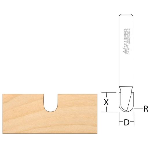Axcaliber Round Nose Cutter - D=19 - X=19 - R=9.5mm - S=1/4"