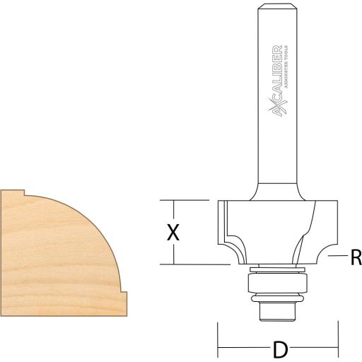 Axcaliber Ovolo Cutter - D=44.5 - X=22.2 - R=16mm - S=1/2"