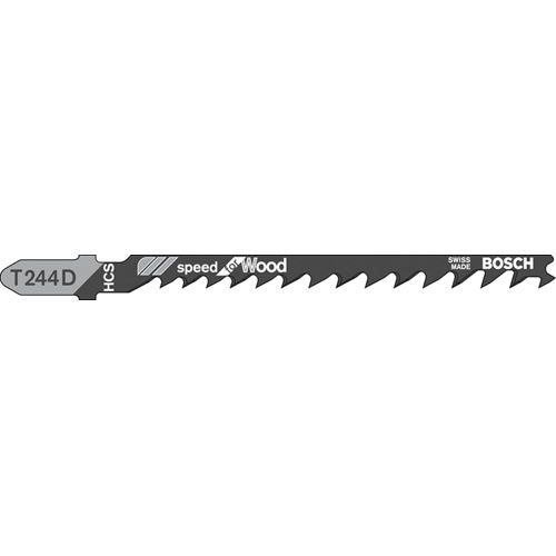 Bosch T244D Jigsaw Blades Fast Wood Cutting (Pkt 5)