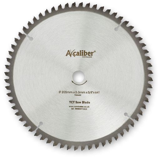 Axcaliber Contract TCT Saw Blade Neg Rake - 205mm x 3.0mm x 5/8" 64T