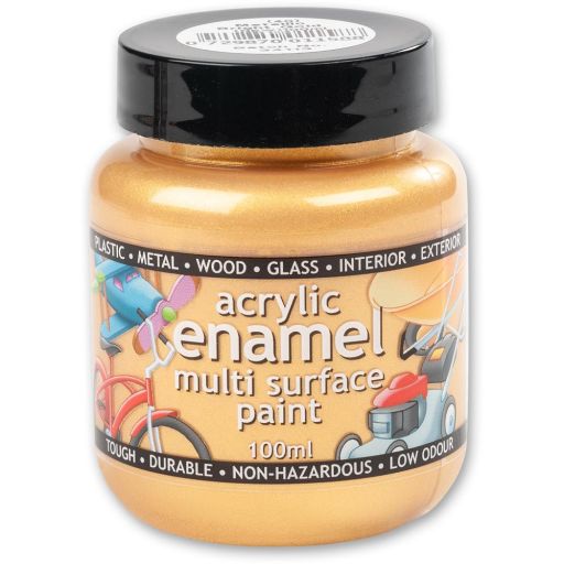 Polyvine Acrylic Enamel Paint - Metallic Bright Gold 100ml
