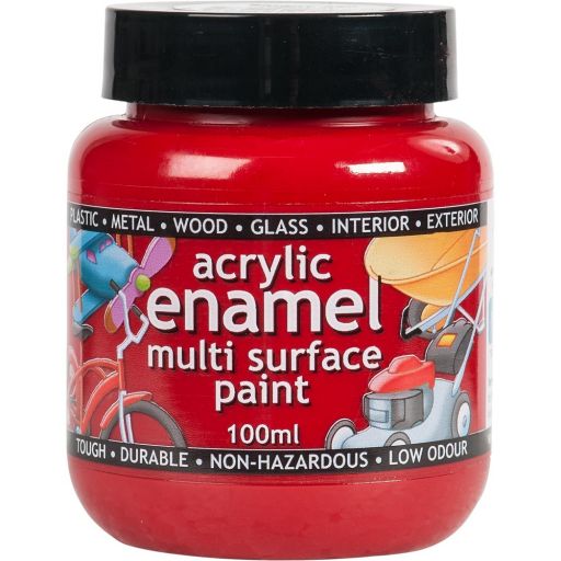 Polyvine Acrylic Enamel Paint - Bright Red 100ml